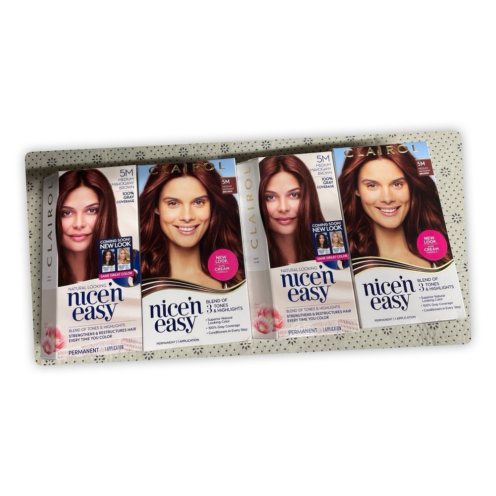 Clairol Nice'n Easy Permanent Hair Color, Pack Of 4, 5M Medium Mahogany Brown